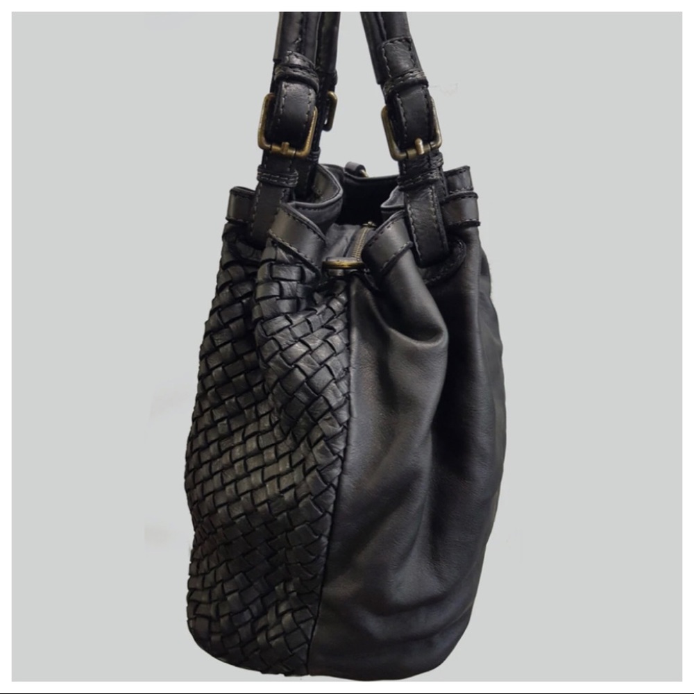 Made in Italy Designer Soft Distress Leather Braided Bag Absolutely Beautiful - Picture 8 of 10
